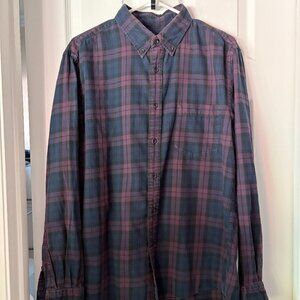 Uniqlo mens large flannel purple navy checks